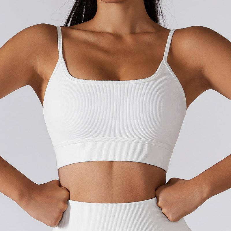 Luxu Strappy Sports Bra In White