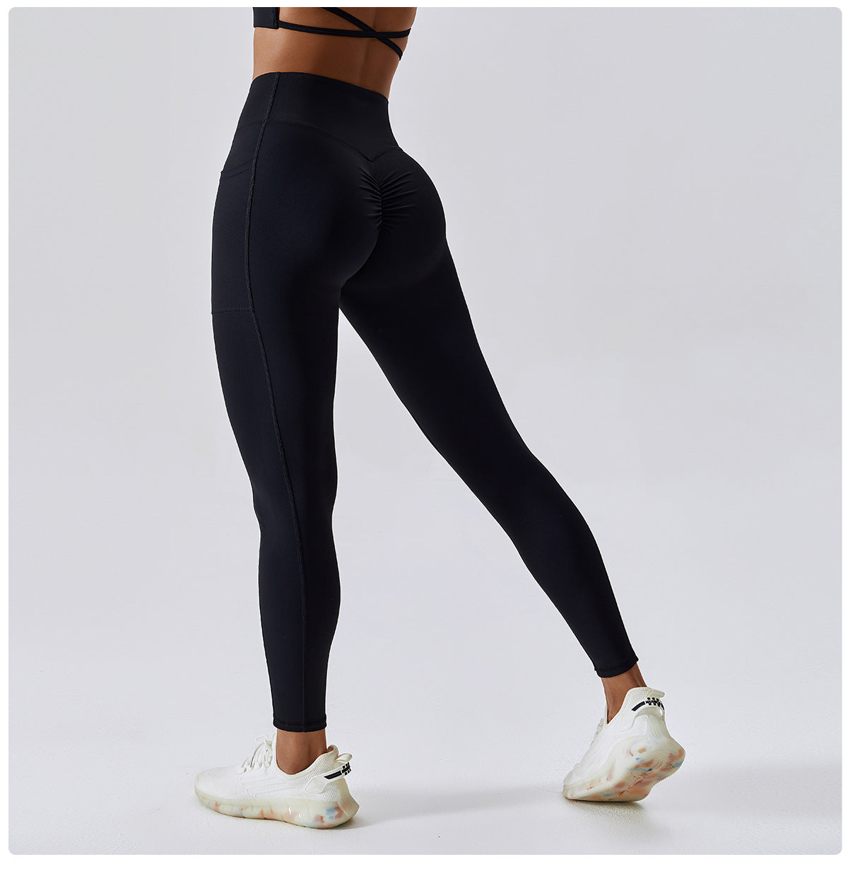 High waist V-Cut legging in Black