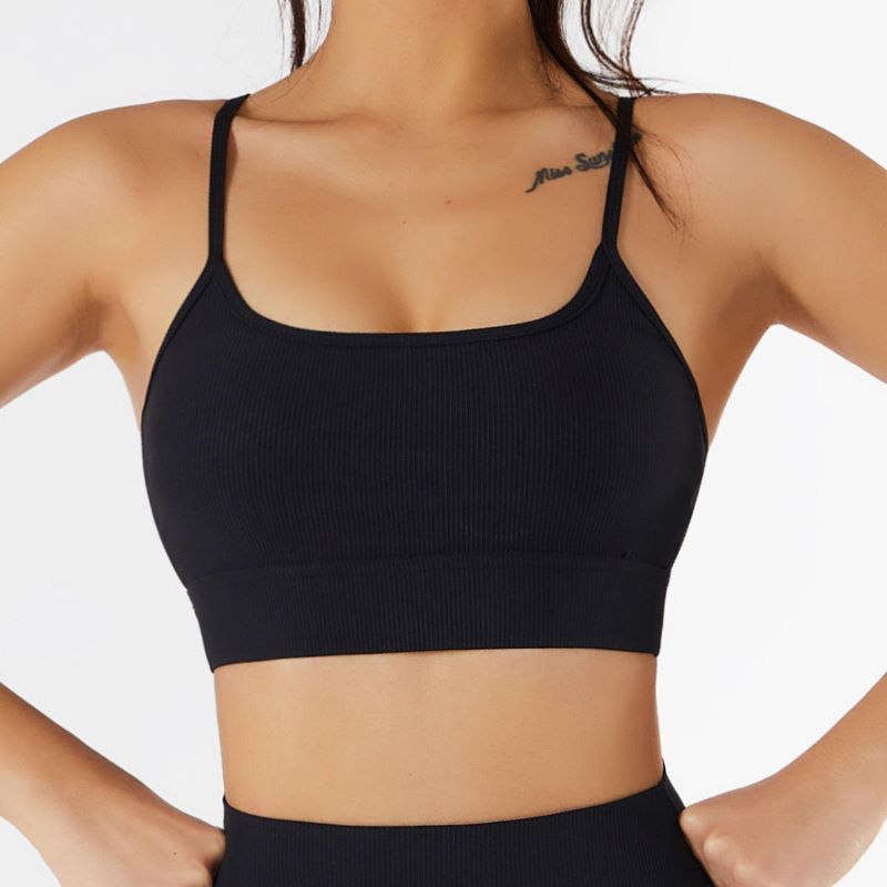 Luxu Strappy Sports Bra In Black