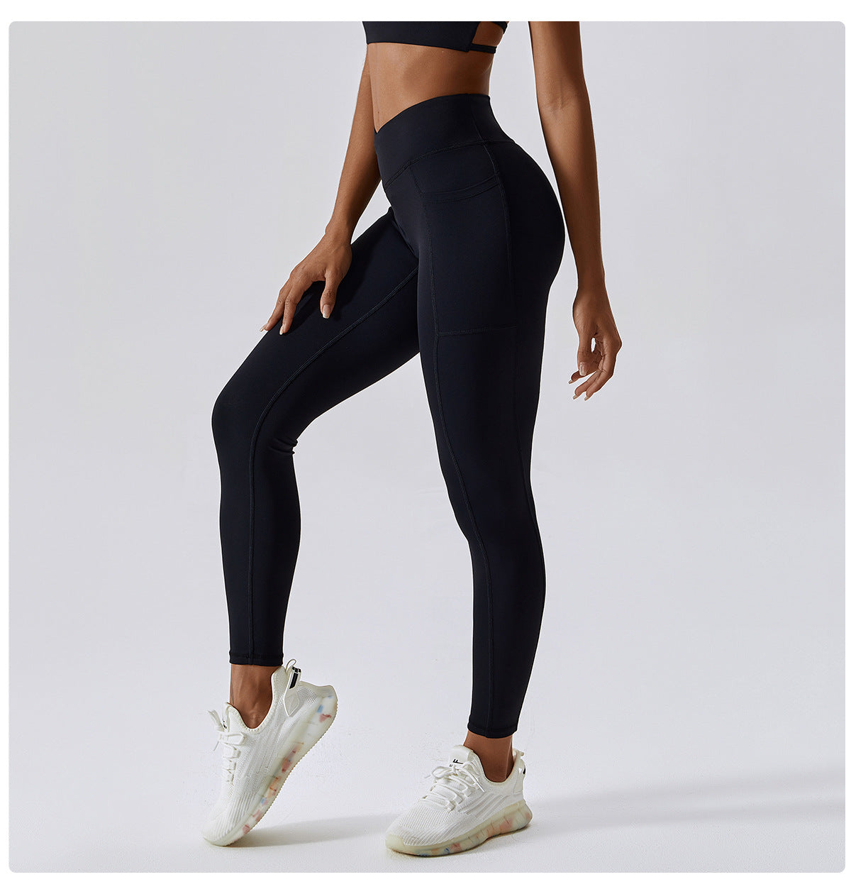 High waist V-Cut legging in Black