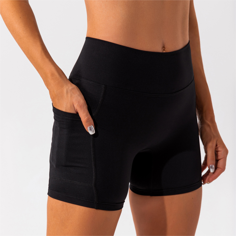 Biker short with pocket in Black