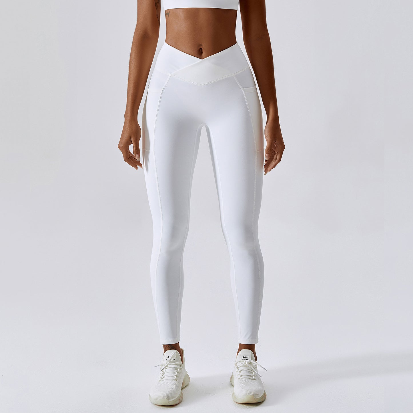 High waist V-Cut legging in White
