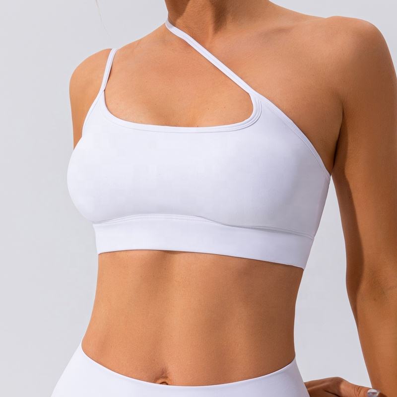 Super Neck Sports Bra in White