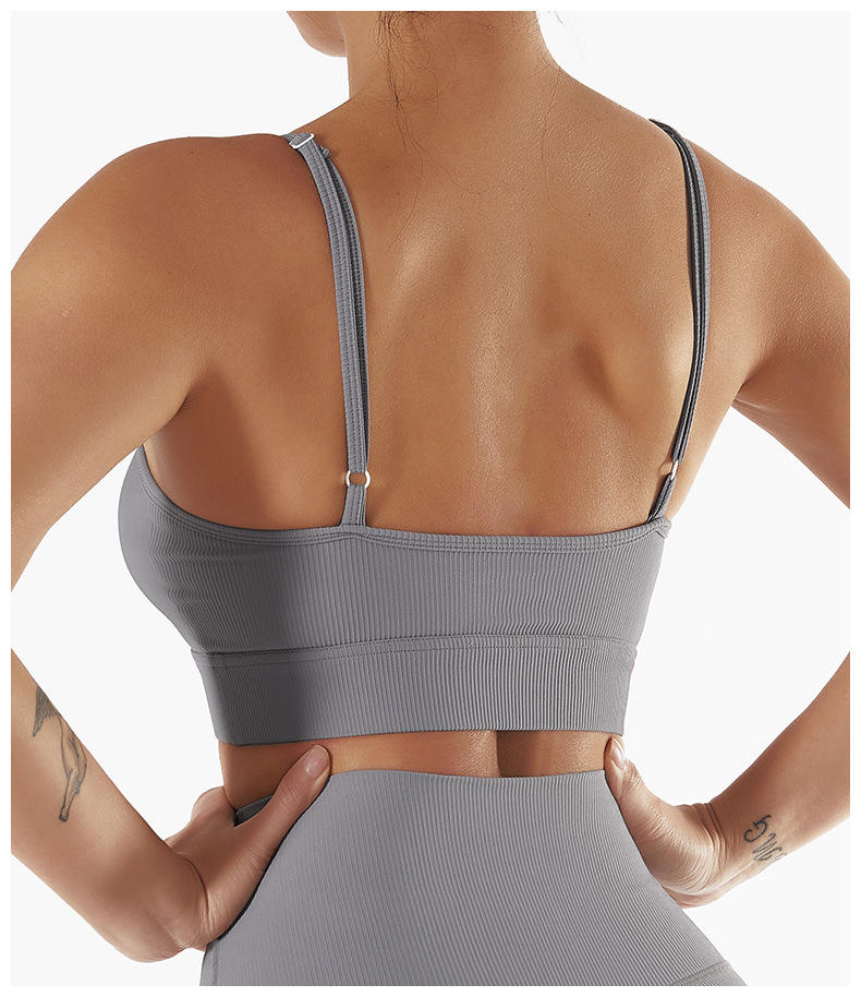 Luxu Strappy Sports Bra In Grey